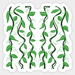 Green Leaves With Twirls Sticker